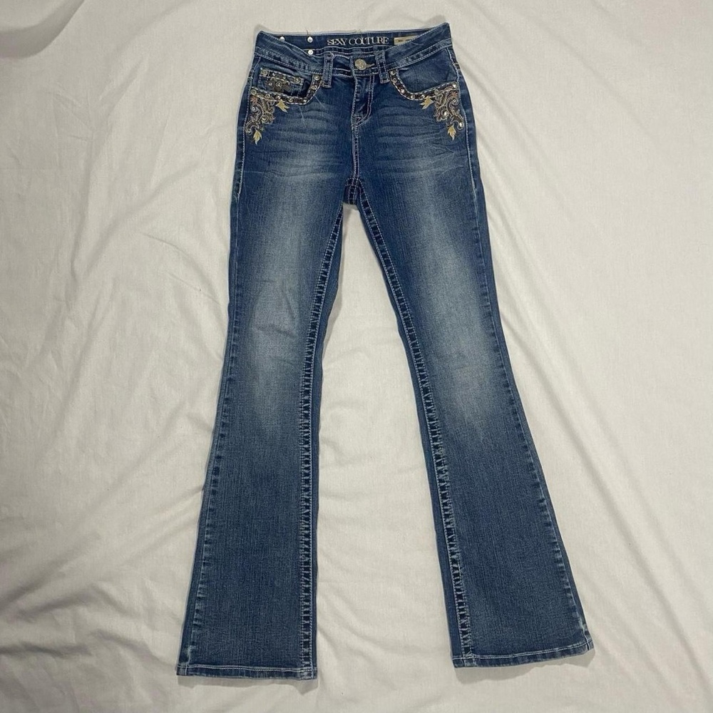 Sexy Couture Bootcut high/mid‎ rise jeans size 3 y2k mcbling vtg